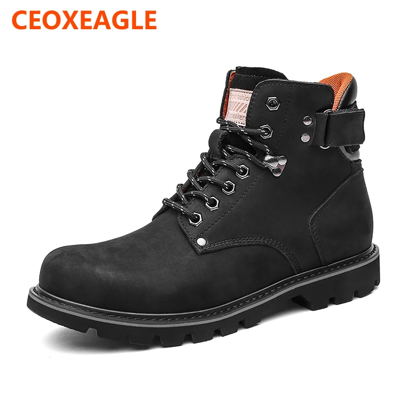 Cuir Printemps Grand Neige Chaussures De En Mode Hommes Taille 2018 Martin camel Bottines Véritable Nouvelle Fourrure Armée Black Étanche Bottes Nubuck odhrCxBtsQ