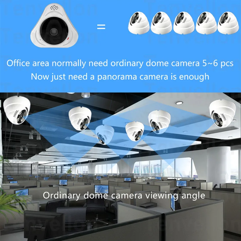 960P 3D VR WI-FI Camera 360 Degree Panoramic IP Camera 1.3MP FIsheye Wireless Wifi Smart Camera TF Card IR Baby Monitor Remote