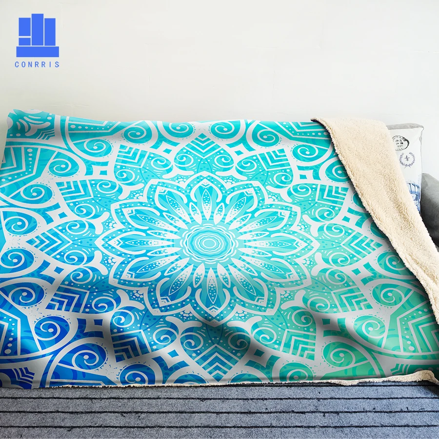 

GNORRIS Mandala Oversized Famil Lambskin 3D Print Super Soft Warm Throw Blanket Nether Sofa Lazy Bedding Blanket Cloak