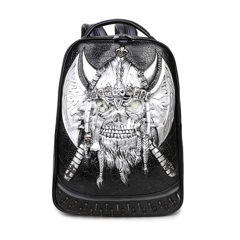 3D Skull Backpack Shoulder Bags for Men Backpack Gothic Punk Rock