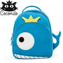Cocomilo Baby 3D Model whale Kids Baby Bag Anti Lost School Bags for 2-6 Years Boys and Girls Bagpack Waterproof Backpack light cocomilo brand kids backpack for girls boys small bag animal dog bee pattern anti lost schoolbag mochila escolar 2 6 years old