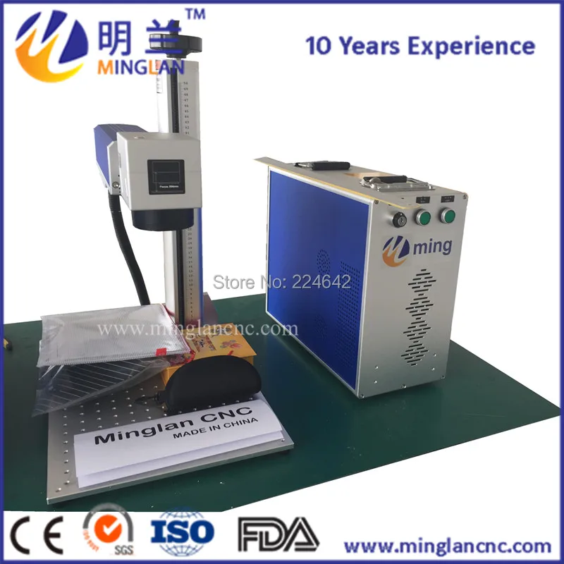 

Aluminum alloy table fiber laser marking machine for metal marking with 20w raycus source