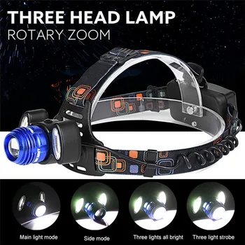 

High Quality 15000Lm 3x XML T6 Rechargeable Headlamp HeadLight Torch USB Lamp+18650+Charger