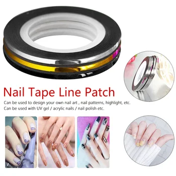 

1pcs DIY New Silver/Gold/Black/ White Tools Manicure Tool 1mm 2mm 3mm Beauty Roll Stripping Sticker Foils nail Art Tape Line