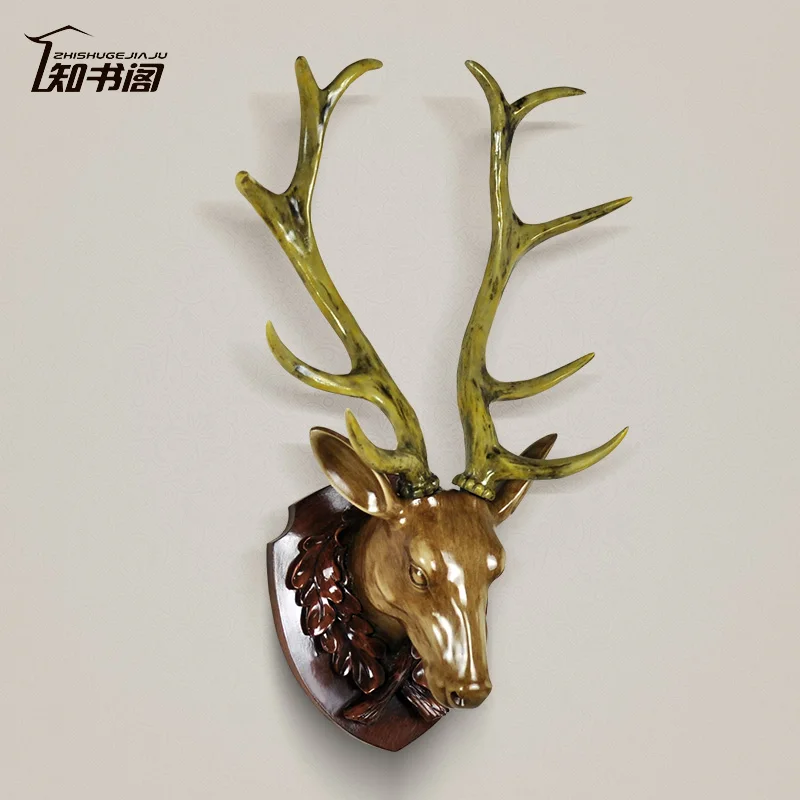 

European pastoral style retro rustic wall decorations deer model room opening gifts housewarming bar accessories