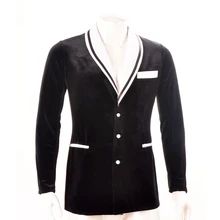 Элегантный мужской танцевальный Топ для бальных танцев Стандартный длинный рукав бархат Танго танцевальная одежда Румба вальс рубашка для репетиций DNV10356