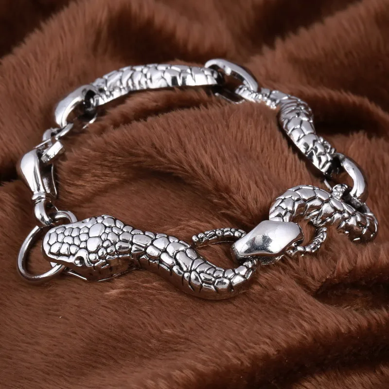 Высокое качество, мужской браслет, браслет 316L, нержавеющая сталь, змея, ювелирные изделия, винтажные панковские шармы, браслеты и браслеты, Женские Ювелирные изделия