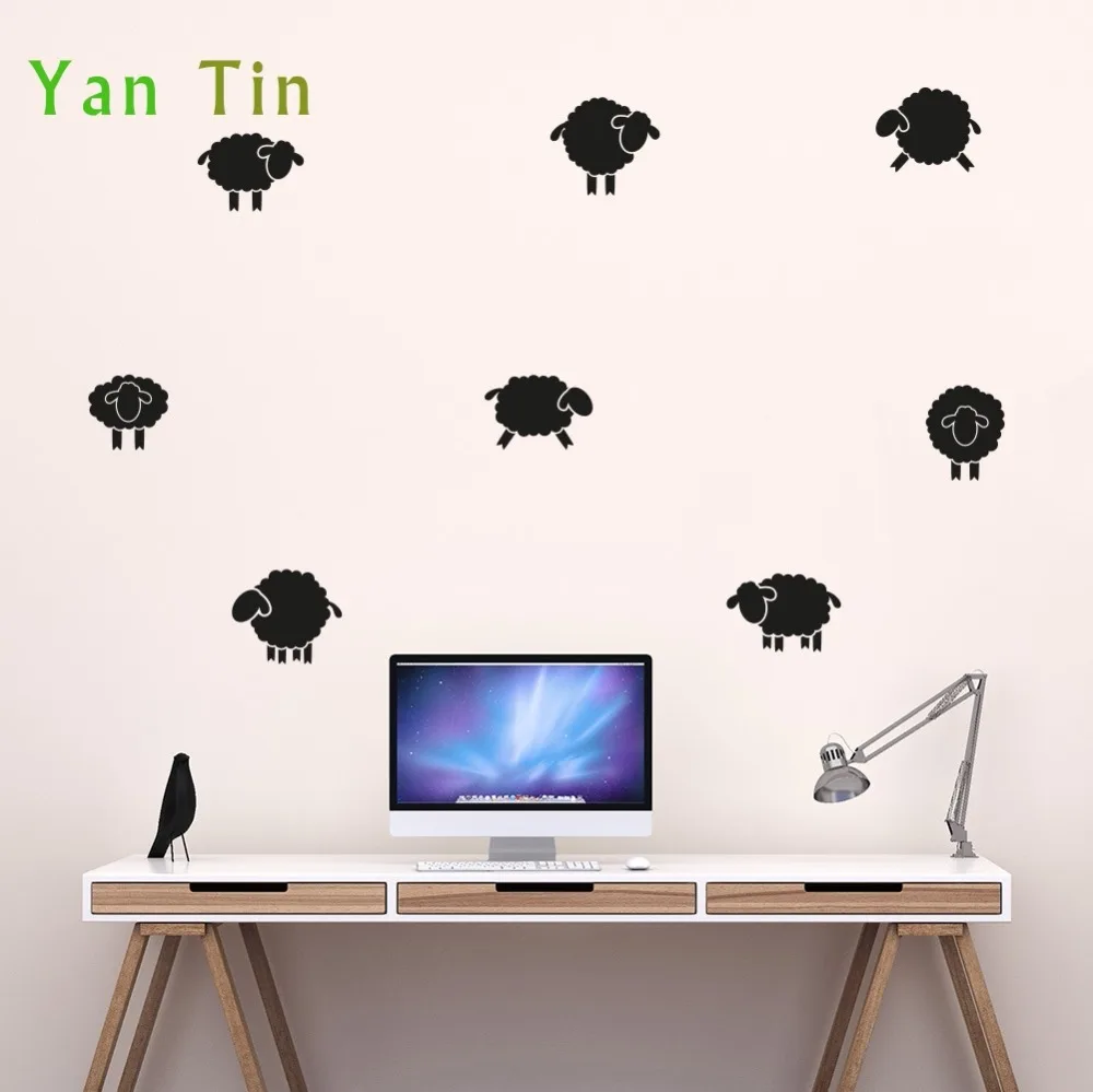 

16pcs/set Removable Cartoon Animal Sheep Shape Wall Stickers For Kids Rooms nursery Wall Decals Boy Girls Gift DIY PVC Art Mural