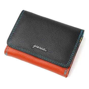 

New Women Genuine Leather Wallets Short Wallet Fashion Tri-fold Wallet Ladies Student Small Coin Purse Designer Cute Wallet A18