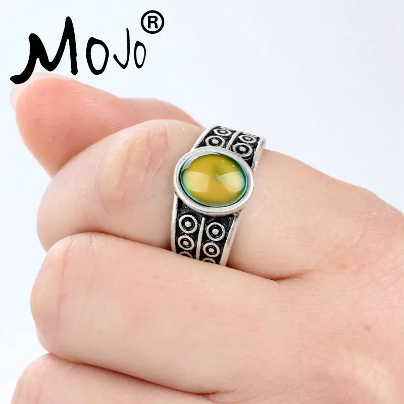 2 шт Винтажное кольцо набор колец на пальцах кольцо-Определитель настроения, который изменяет цвет свадебные кольца силы для женщин мужчин ювелирные изделия RS009-052