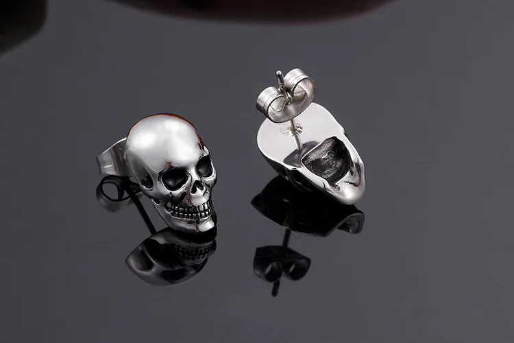 TrustyLan Punk Rock Skull Mens Earrings For Women Stainless Steel Small Stud Earings Fashion Jewelry Dropshipping Gift New