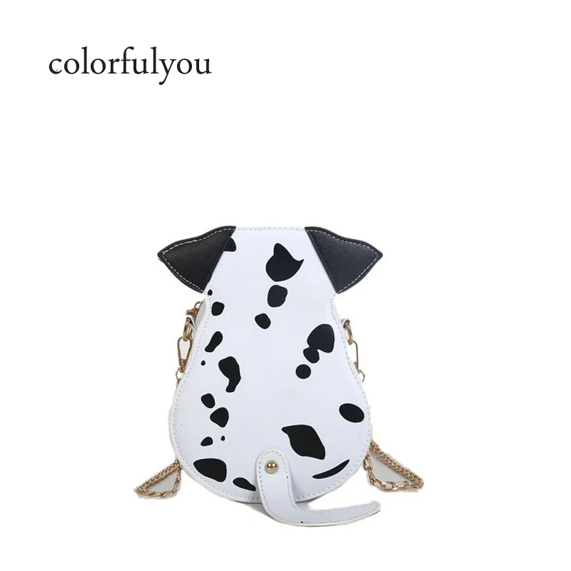 

2019 Cute Dalmatian Design bags Pu Leather Mini Chain Purse Clutch Bag For Women Shoulder Bag Tote Crossbody Messenger Bag Flap