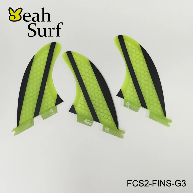 Сёрфинг fcs2 fin G3 желтые соты из стекловолокна fin углерода Волокно Surf fcsii G3 ласты Бесплатная доставка хорошее качество