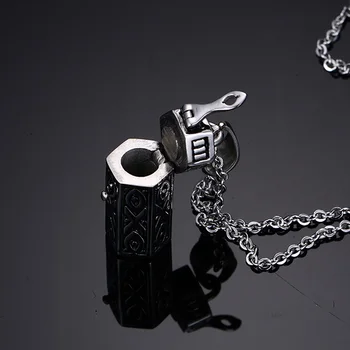 

Retro Hexagon Wish Box Prayer Box Necklace Secret stash Urn Jewelry Ash Holder Can Open 20 or 24 inchs Chain