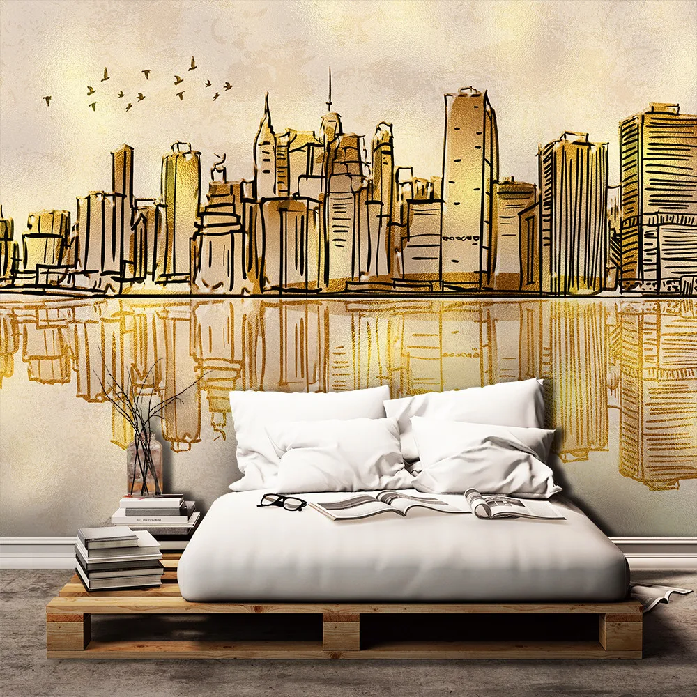 Custom 3d wallpaper mural Nordic modern abstract city building background wall - high-grade waterproof material wall covering Custom 3d wallpaper mural Nordic modern abstract city building background wall - high-grade waterproof material wall covering