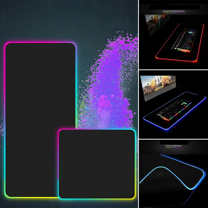 RGB Soft Large Gaming Mouse Pad Oversize Glowing Led Extended Mousepad Non-Slip Rubber Base Computer Keyboard Pad Mat