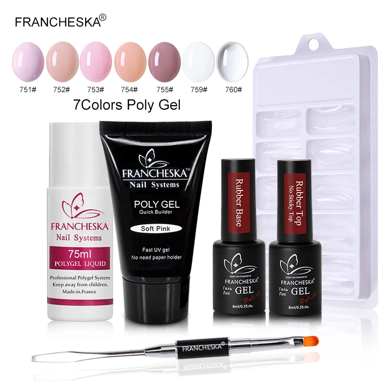 

Francheska 35ml Poly gel Set UV LED Painting Lacquer Acrylic Nail Kit Extension Crystal UV Resin Hard Builder Gellak nagellak