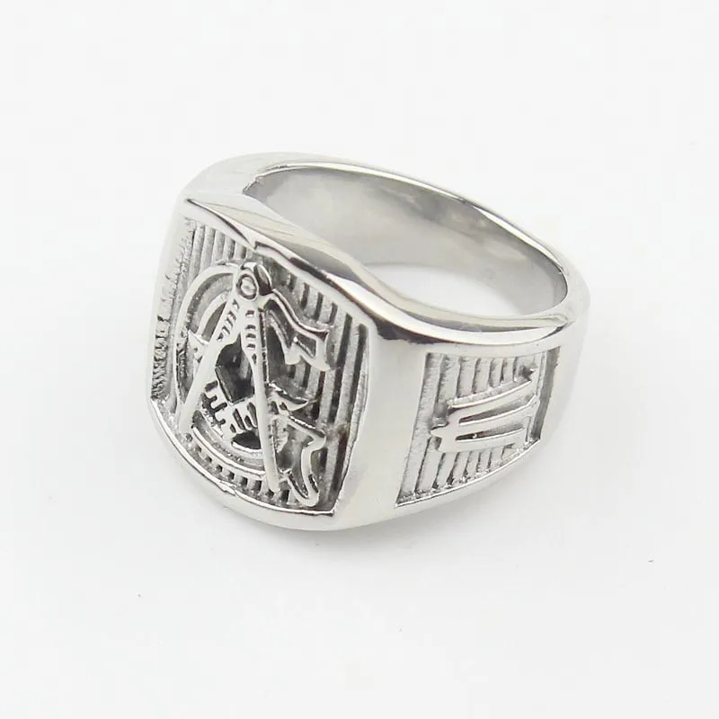 Free Mason Silver Color 316L Stainless Steel Men's Ring|Rings| - AliExpress