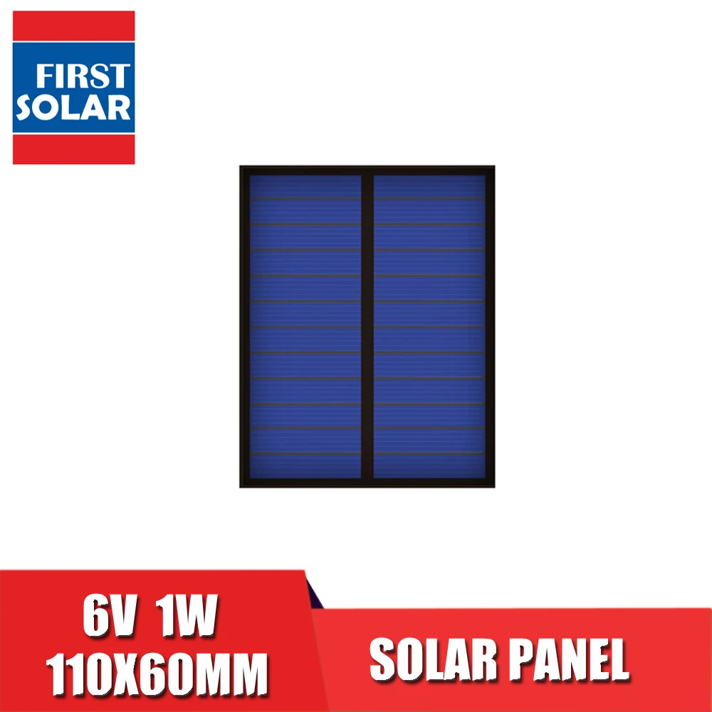 

6VDC 167mA 1Watt 1W Solar Panel Standard Epoxy Polycrystalline Silicon DIY Battery Power Charge Module Mini Solar Cell toy