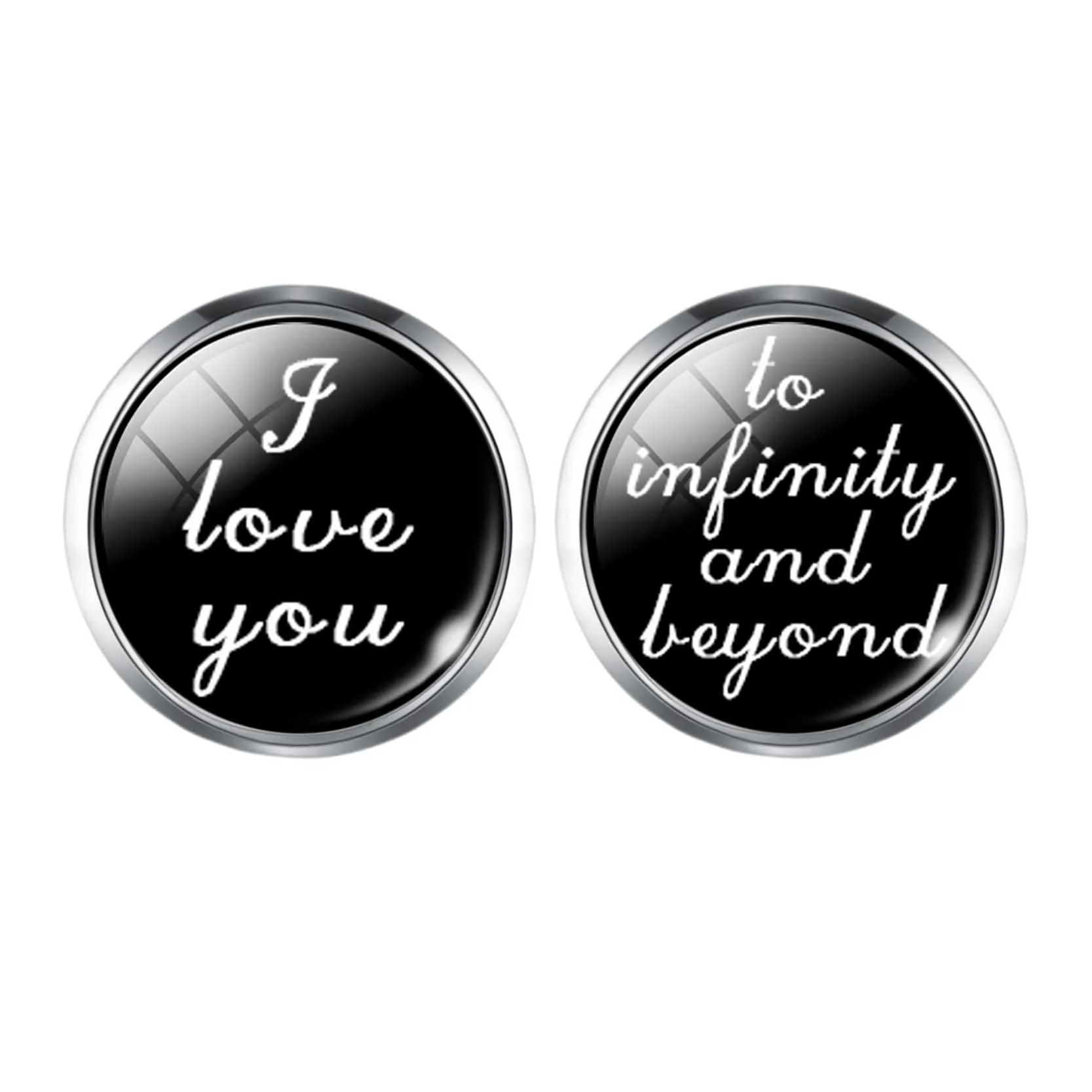 Запонки с надписью I Love You для парня любовника простой стиль черная крутая рубашка