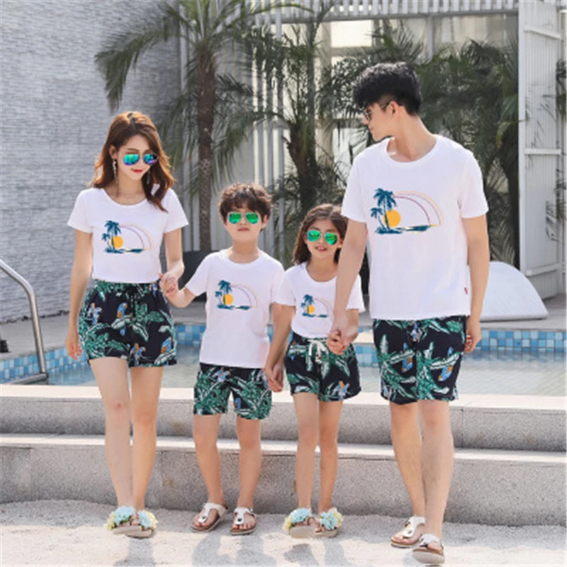 

Summer mother and daughter clothes family matching outfits mommy and me look tshirt father mom son baby clothing King Queen