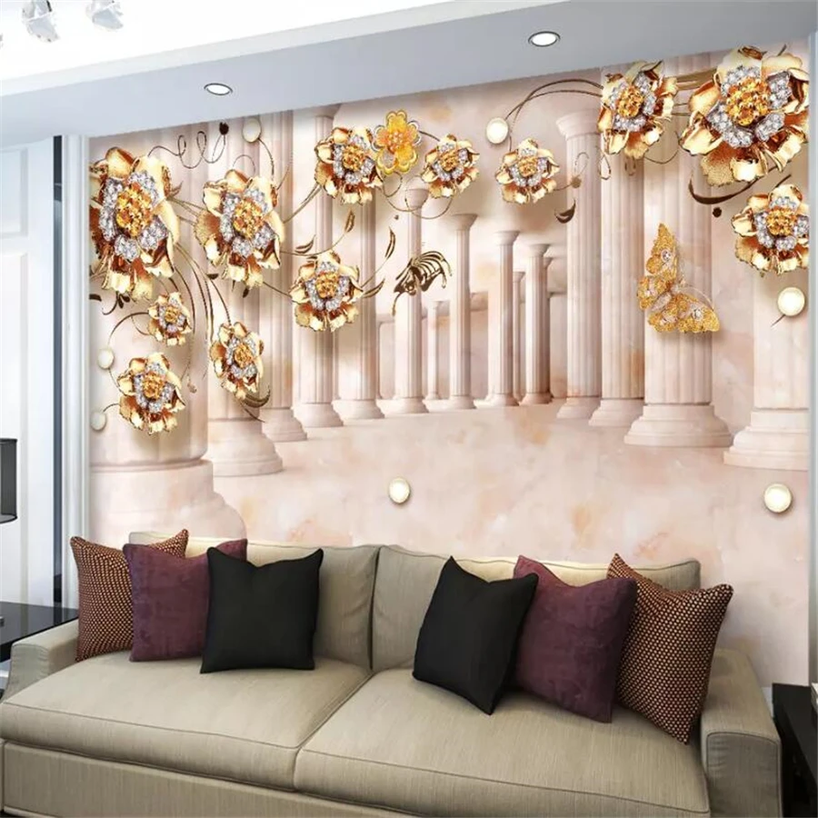 Gratuit Images Wellyu Custom Wallpaper Papel De Parede Oboi 3d Photo Murals Gold actualisé salutations