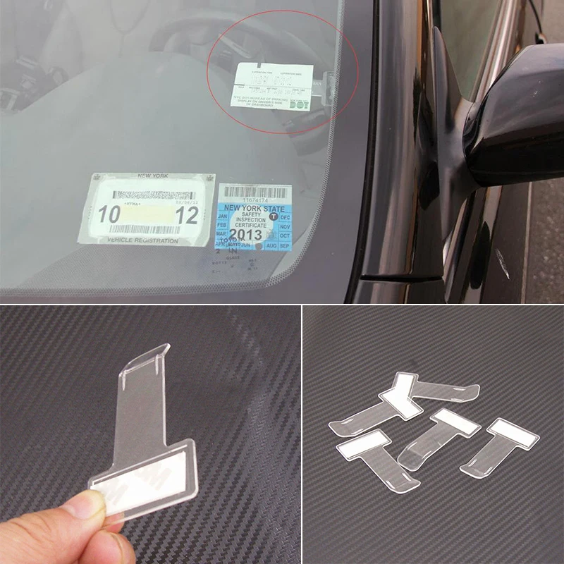 

2pcs Car Vehicle Parking Ticket Permit Holder Clip Sticker Windscreen Window Fastener Stickers 8A1254