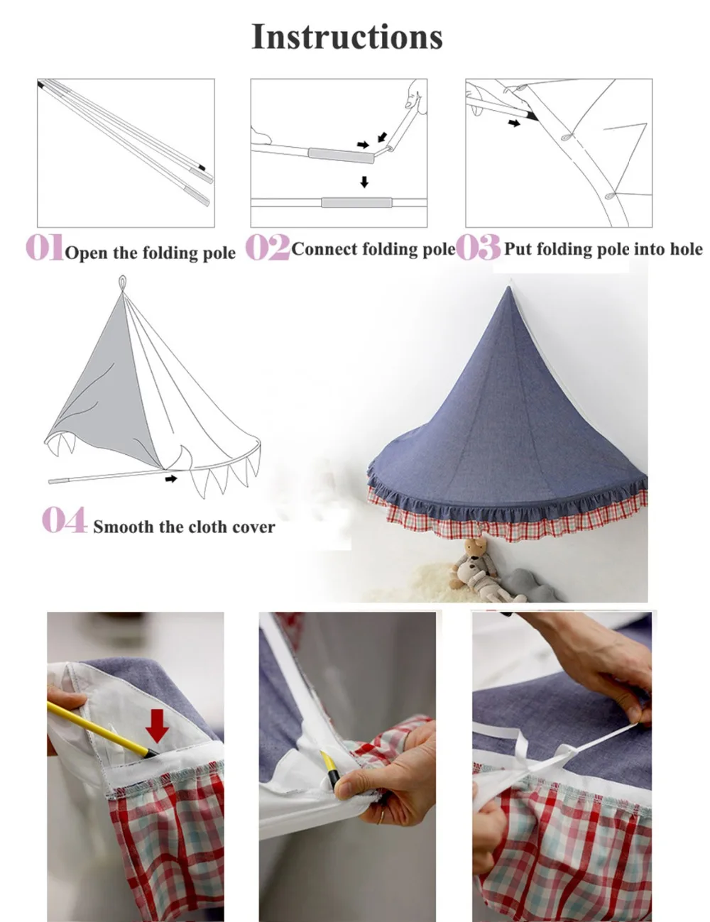 Палатка для детской комнаты детская кровать навес Tipi Enfant Teepees для детского игрового дома палатка москитная сетка для детской кроватки украшения для дома