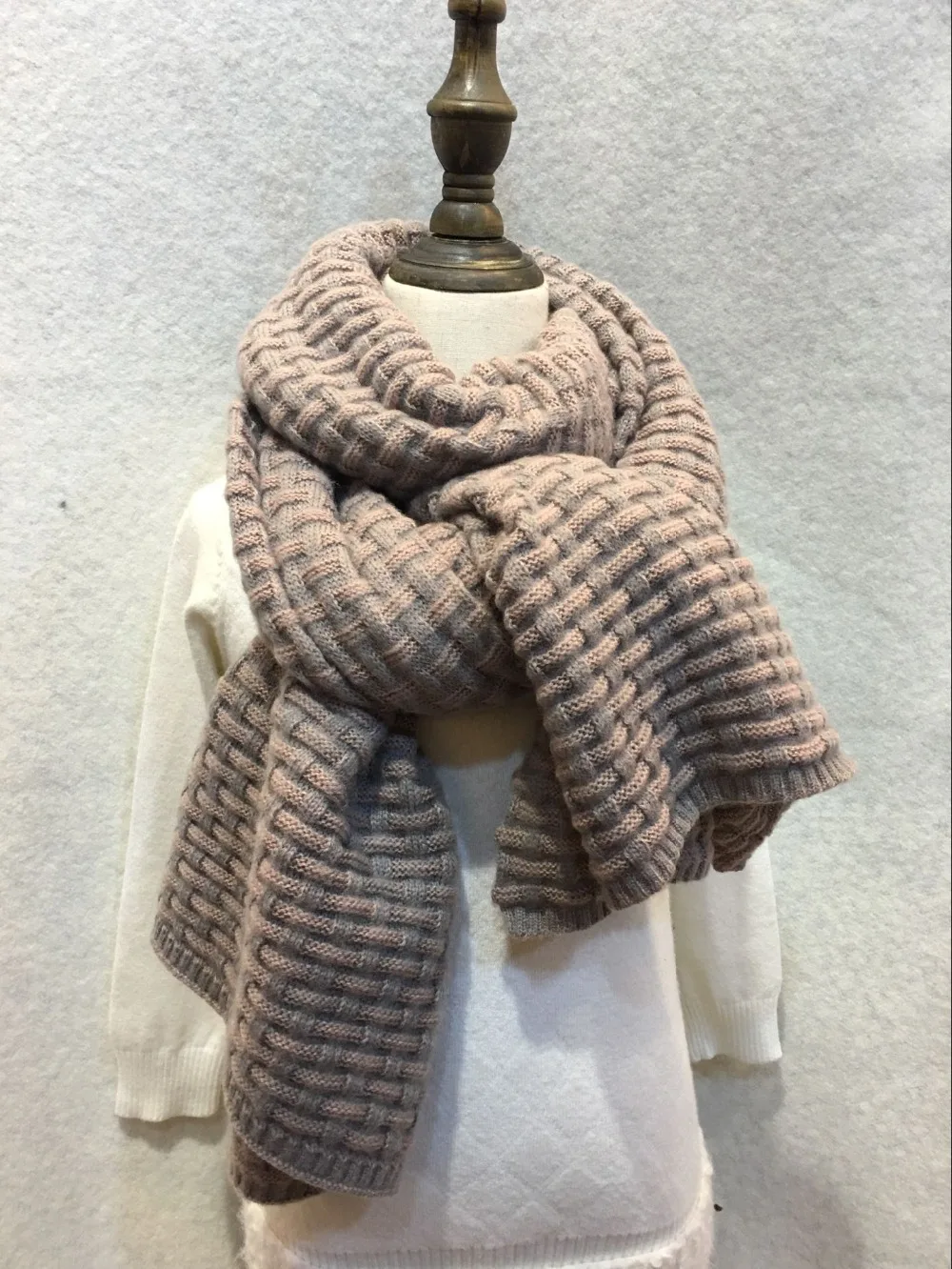 Осенне-зимний блокирующий цветной женский шарф с рисунком H, вязаные шарфы, смешанные цветные геометрические вязаные шали, пончо YG453
