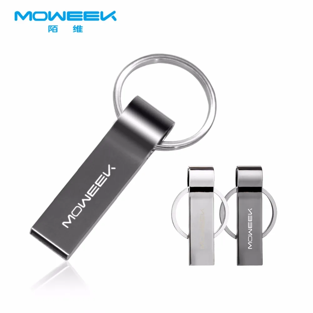 Moweek металлический usb флэш-накопитель 64 ГБ флеш-накопитель реальная емкость 4 ГБ 8 ГБ 16 ГБ 32 ГБ цоколь usb карта памяти брелок U диск для подарка
