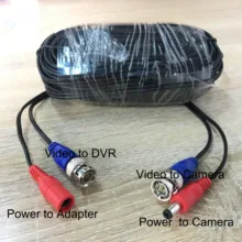 100ft/18 м CCTV кабель BNC кабель пост. тока с разъемом для CCTV камеры DVR безопасности системы скрытого видеонаблюдения Аксессуары