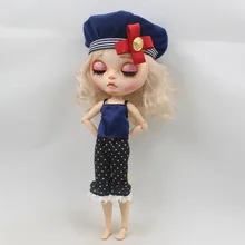 ICY DBS Blyth кукла темно синий наряд для Ледяной Синий шляпа пальто