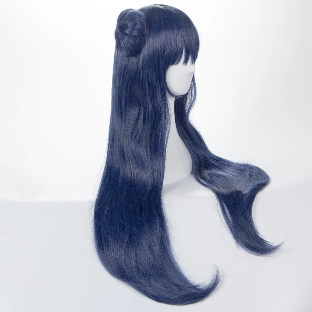 Любовь! Солнце! Косплей парик Tsushima Yoshiko Yohane синий Длинные прямые пучки синтетические волосы для взрослых