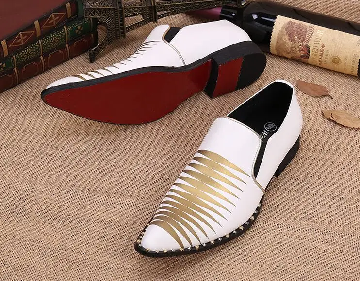 

New Handmade Men Gentleman Luxury shoes with Gold Patent Leather Buckle Fashion Party and wedding men dress shoes men's flats