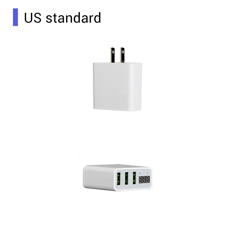 5V3A الهاتف المحمول شاحن شاشة الكريستال السائل 3 منافذ USB السريع شاحن آيفون السفر الجدار شاحن ل شحن الهاتف USB محول