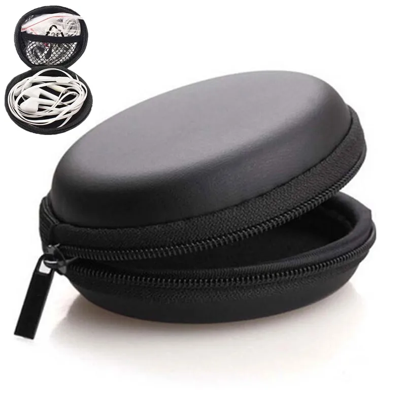 

USB Cable Earphone Bag Organizer Portable Earphones Case Drop-proof Dust-proof Wire SD Card Holder Earphone Accessories PU Soft