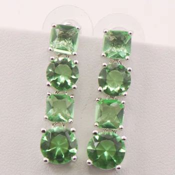 

Peridot Woman 925 Sterling Silver Crystal Earrings TE458