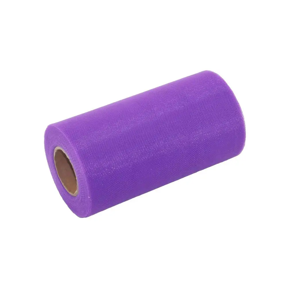 Полиэстер тюль рулонная катушка 6 дюймов 25 бобины с лентами; тюлевых тканей вечерние материал для свадебных украшений - Цвет: purple M10