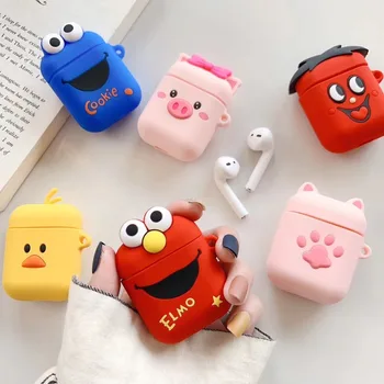 

For Airpods Case Cute Cartoon Cat Paw Yellow Duck Silicone Bluetooth Wireless Earphone Case For Airpods Protect Silicone Cover
