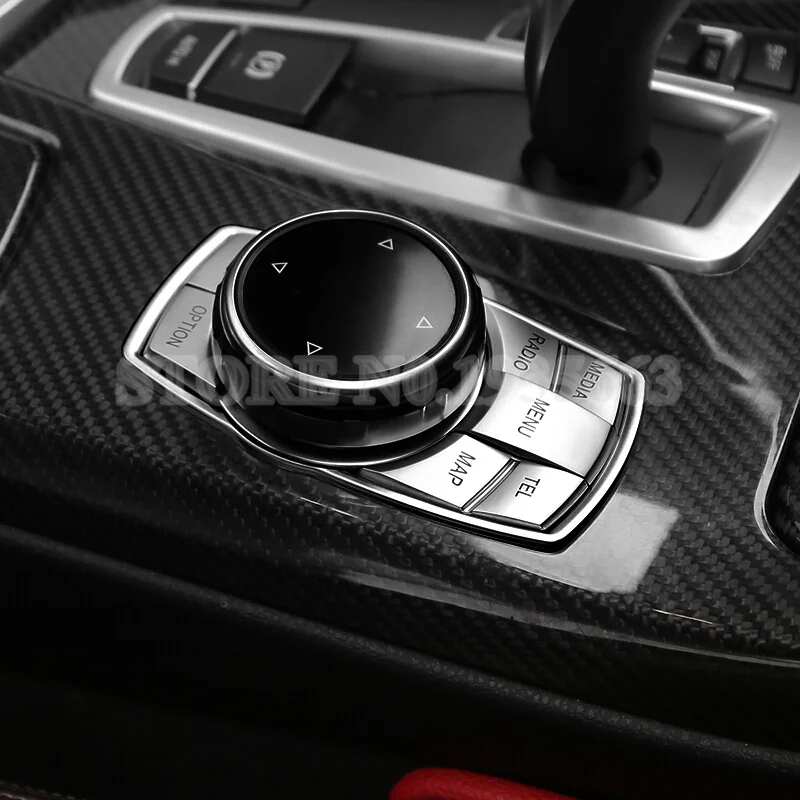 

For 5 Series F10 F11 GT F07 Inner Console iDrive Multimedia Button Cover BMW 2010-2015 5pcs