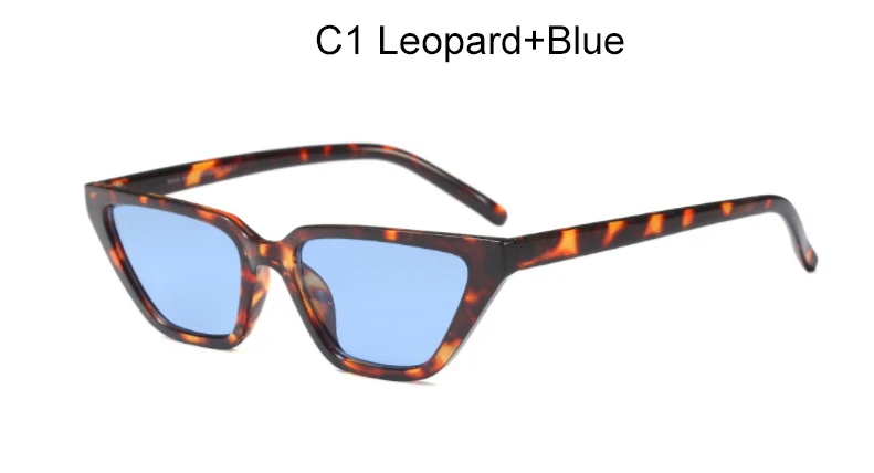 Солнечные очки Роскошные бренды кошачий глаз солнцезащитные очки для женщин ретро маленькие солнечные очки дамские плоские леопардовые пикантные очки UV400 - Цвет линз: C1 Leopard Blue