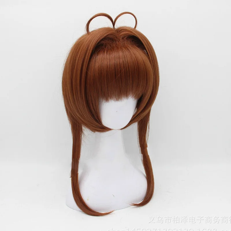 Высокое качество Sakura Kinomoto Косплей парик карты Captors Сакура аниме костюм играть