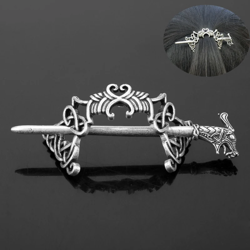 

Large Celtics Knots Crown Hairpins Jewelry Vintage Viking Runes Women Girl Hairpin Hair Clips Stick Slide Accessories