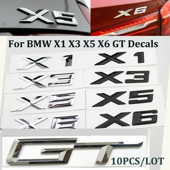 

Hot selling 10pcs Car Emblem body badge ABS Sticker Trunk/boot For bmw GT X1 X3 X4 X5 X6 auto emblem label logo stickers