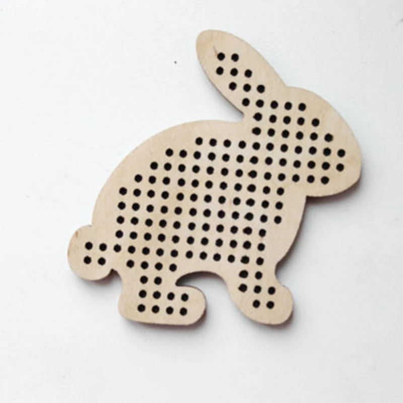 

DIY wood shape cross stitch kit rabbit keychain personalized keychain