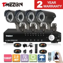 Tmezon AHD 8-КАНАЛЬНЫЙ 2.0MP 1080 P 2.8-12 мм ВИДЕОНАБЛЮДЕНИЯ Системы Безопасности 4 P Ночь видения, Водонепроницаемая, ИК Камеры Сигнализации Главная Diy Kit Зум 1 ТБ 2 ТБ HD