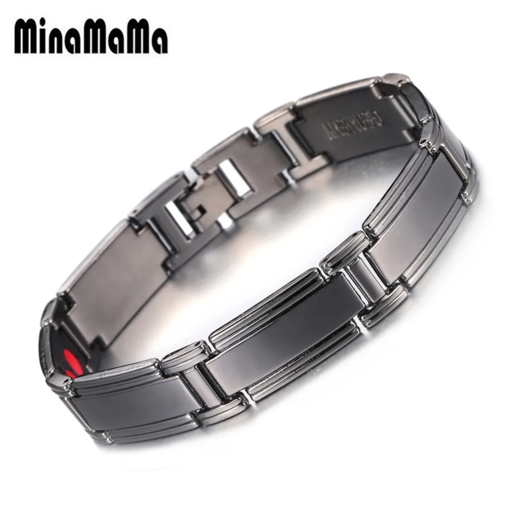 

Black Copper Germanium Magnet Bracelet for Women Men Power Health Bracelets Negative Ion Far Infrared Arthritis Therapy Bracelet