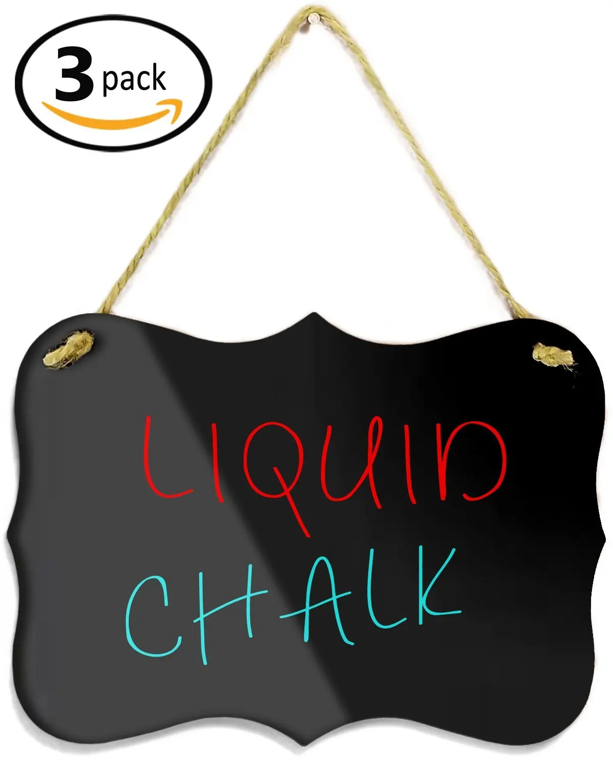 Hanging Acrylic Chalkboard Signs 4x6" Double Sided for Standard Chalk
