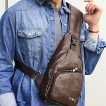 Bandolera Vintage para hombre, bolso de cuero Pu, bolso de Bandolera Vintage para hombre, bolso de cuero Pu, bolso de