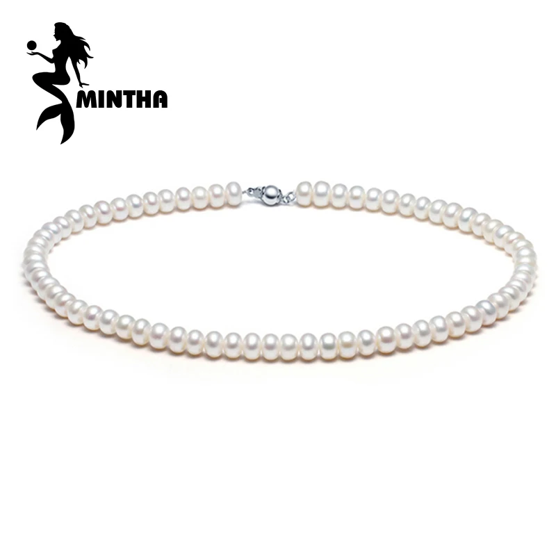 Серьги из жемчуга MINTHA Jewelry ожерелье натурального 9-10 мм дизайн пуговиц в форме